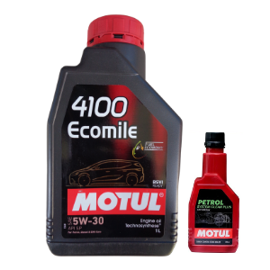 Motul 4100 ECOMILE 5W-30 (1L) & Petrol System Cleaner 200ML Combo