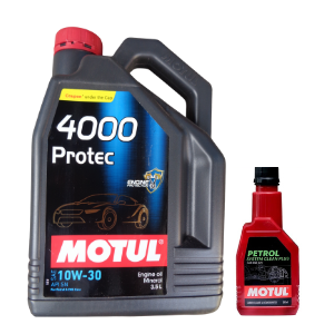 Motul 4000 PROTEC 10W-30 (3.5L) & Petrol System Cleaner 200ml COMBO