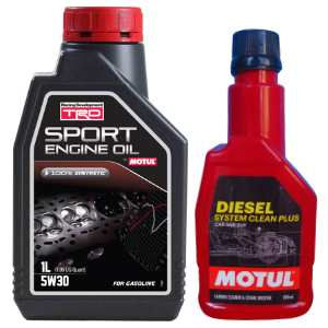 Motul Racing Development TRD Sport 5W-30 100% Synthetic Engine Oil (1L) With Diesel System Clean Plus 200mlCombo