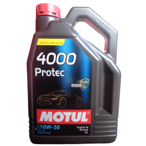 Motul 4000 Protec 10W-30 API SL/CF Engine Oil for Gasoline and Diesel Cars (4 L)
