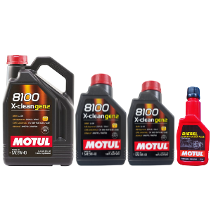 Motul 8100 X-clean gen2 5W-40 100% Synthetic Engine Oil - 4L + 1L Can 2 Nos. (6L Total) Diesel System Clean Plus 200ml Combo