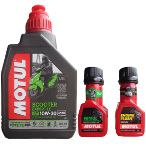 MOTUL SCOOTER EXPERT LE 4T 10W30 ENGINE OIL 800ml And Engine flush (50ml) Petrol system clean (50ml) Combo