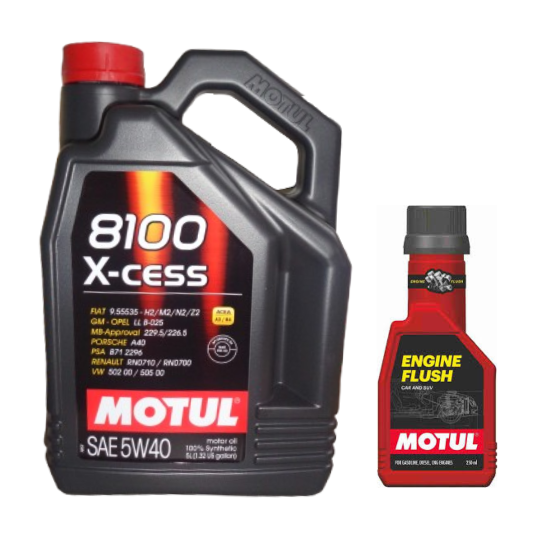 Motul 8100 X cess 5w40 5L Oil And Engine Flush