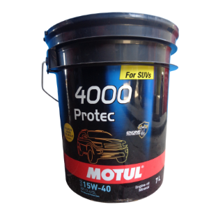 Motul 4000 PROTEC 15W-40 API-SL Mineral Engine Oil for Diesel and Petrol Cars (7 L)