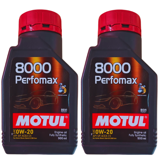 Motul 8000 PERFOMAX 0W-20 Full Synthetic Engine Oil (500ml x 2 Bottles)