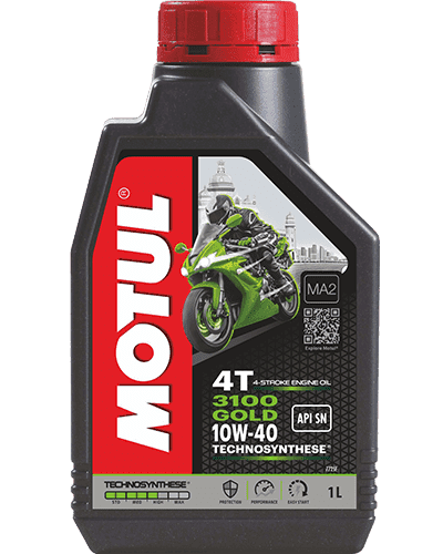Motul 3100 4T Gold Technosynthese High Performance 10W40 API SL Semi Synthetic Engine Oil for Bikes 1L