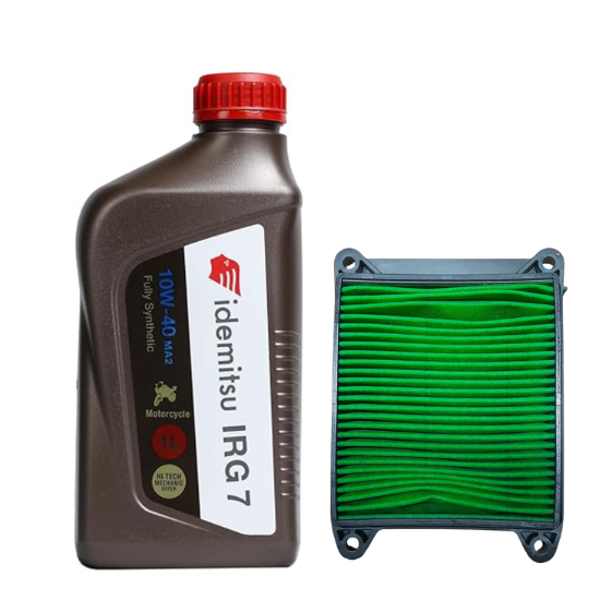 IRG7 10W-40 MA2 Fully Synthetic 4-Stroke Motorcycle Engine Oil 1L with Pulsar 200cc / Dominar Air Filter Combo